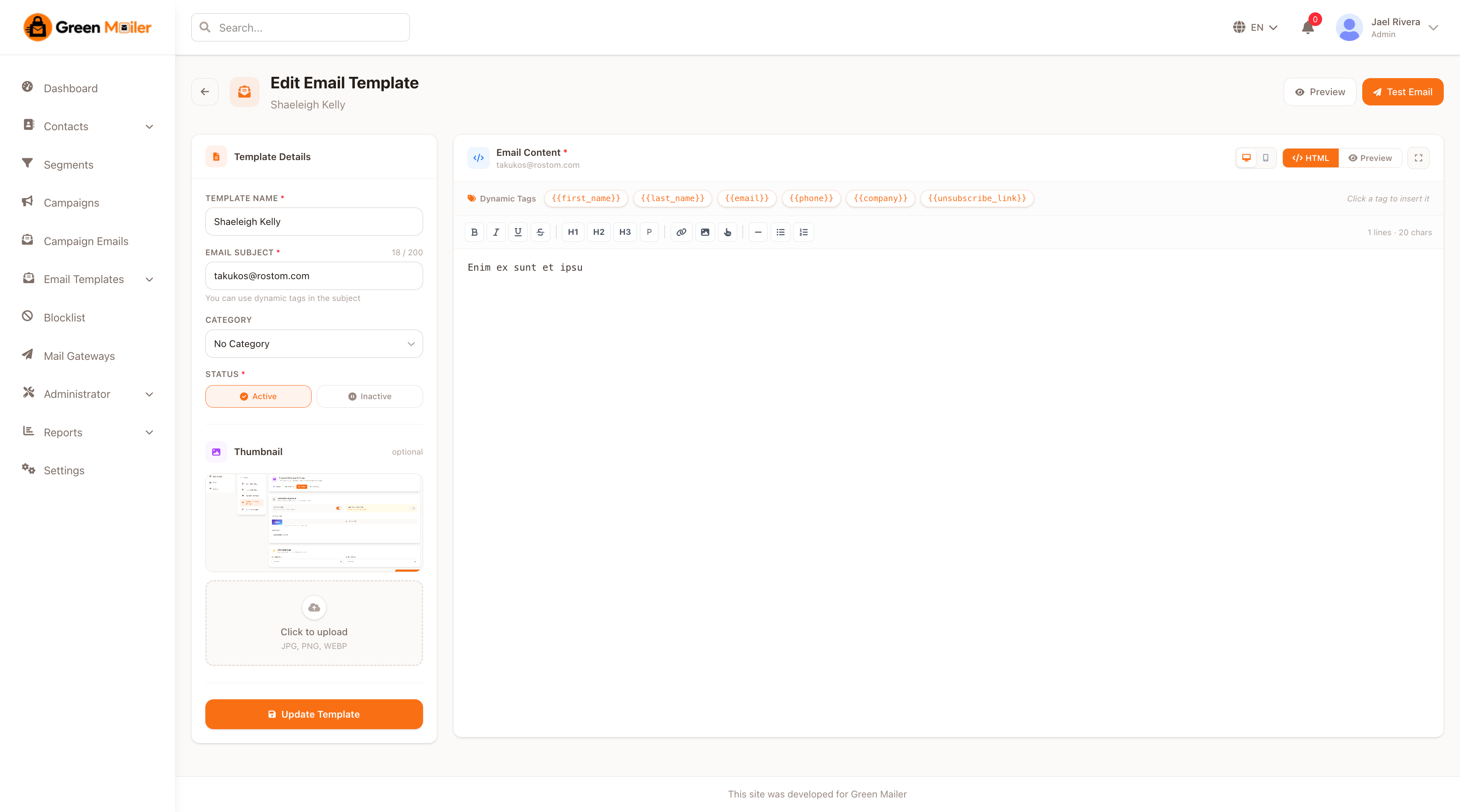 Email Template Editor